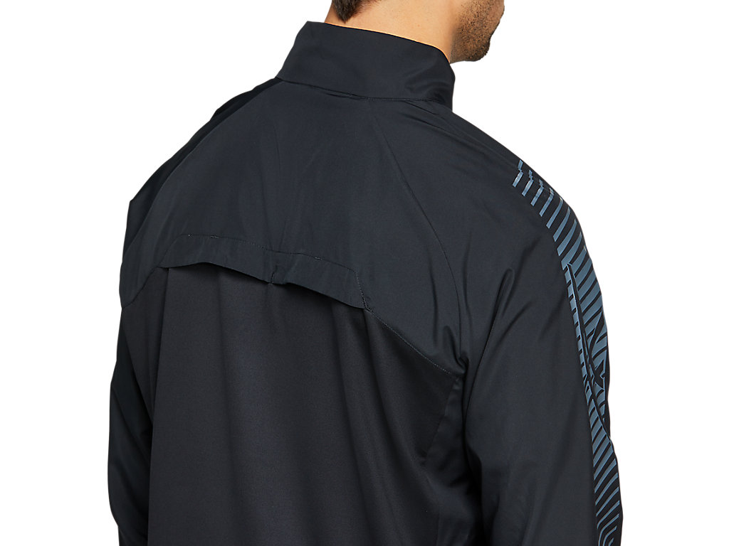 Black / Grey Asics Icon Men's Jackets | KNYP-83604