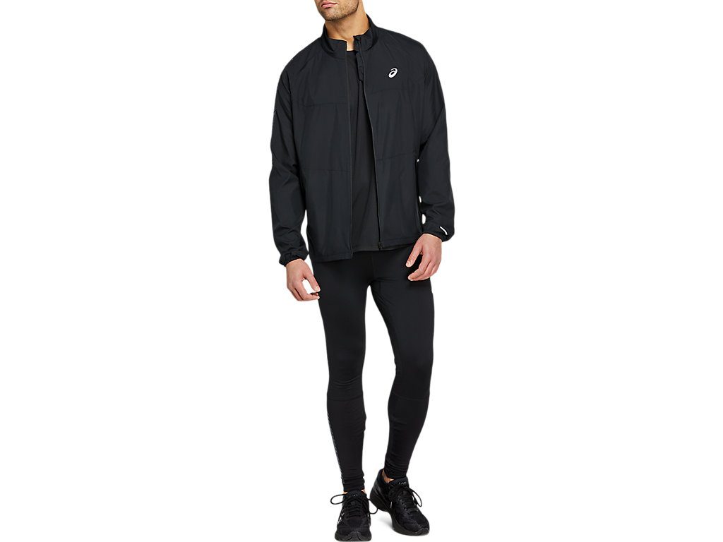 Black / Grey Asics Icon Men's Jackets | KNYP-83604