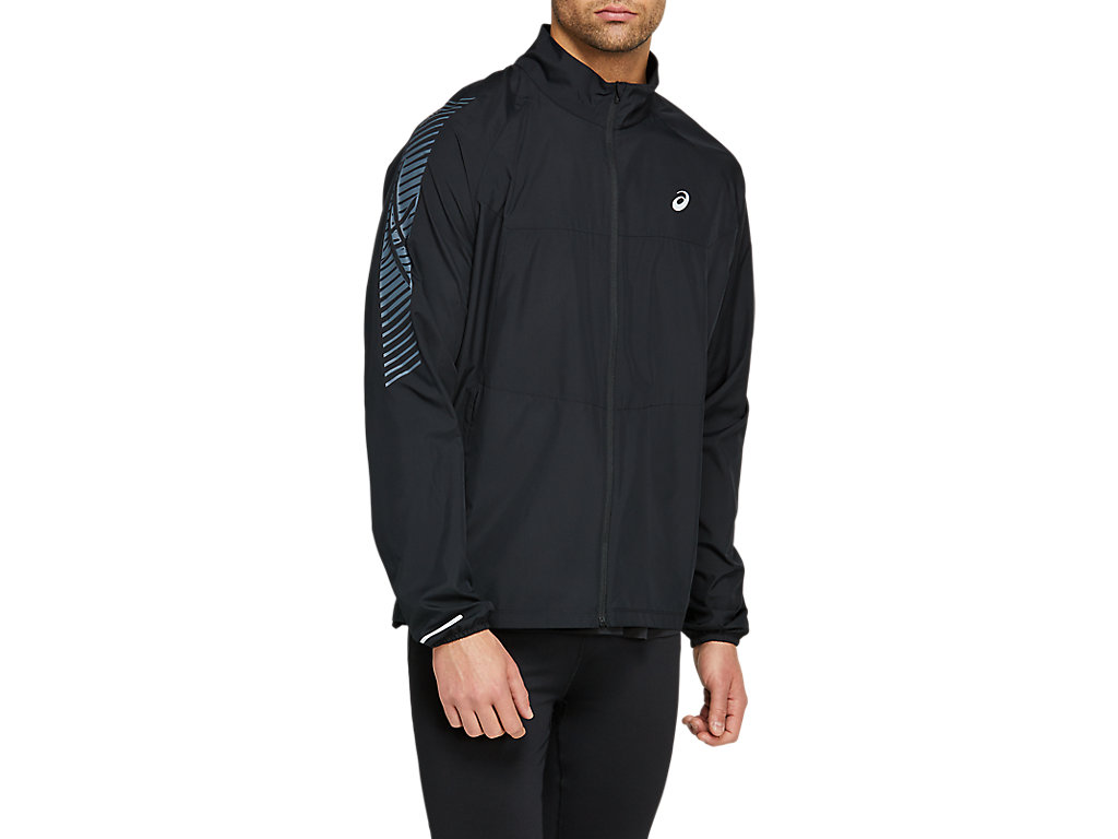 Black / Grey Asics Icon Men\'s Jackets | KNYP-83604