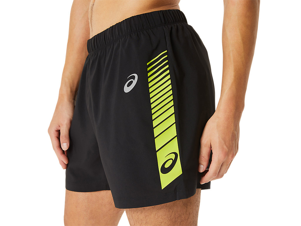 Black / Light Green Asics Sports Men's Shorts | OZWX-17034