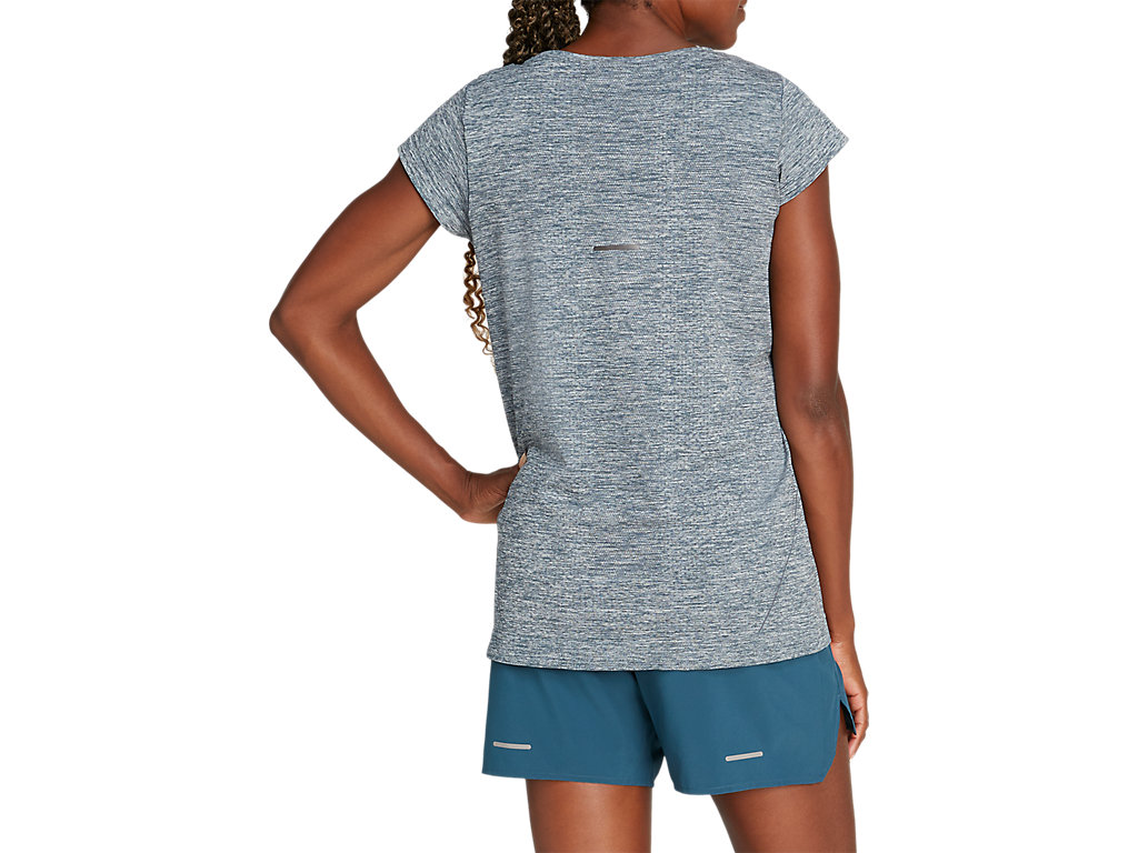 Blue Asics Race Women's Short Sleeve Tops | DONI-60352