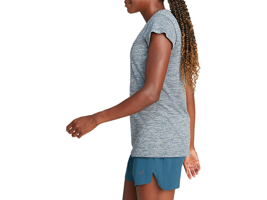 Blue Asics Race Women's Short Sleeve Tops | DONI-60352