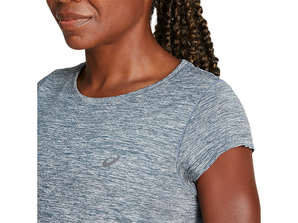 Blue Asics Race Women's Short Sleeve Tops | DONI-60352