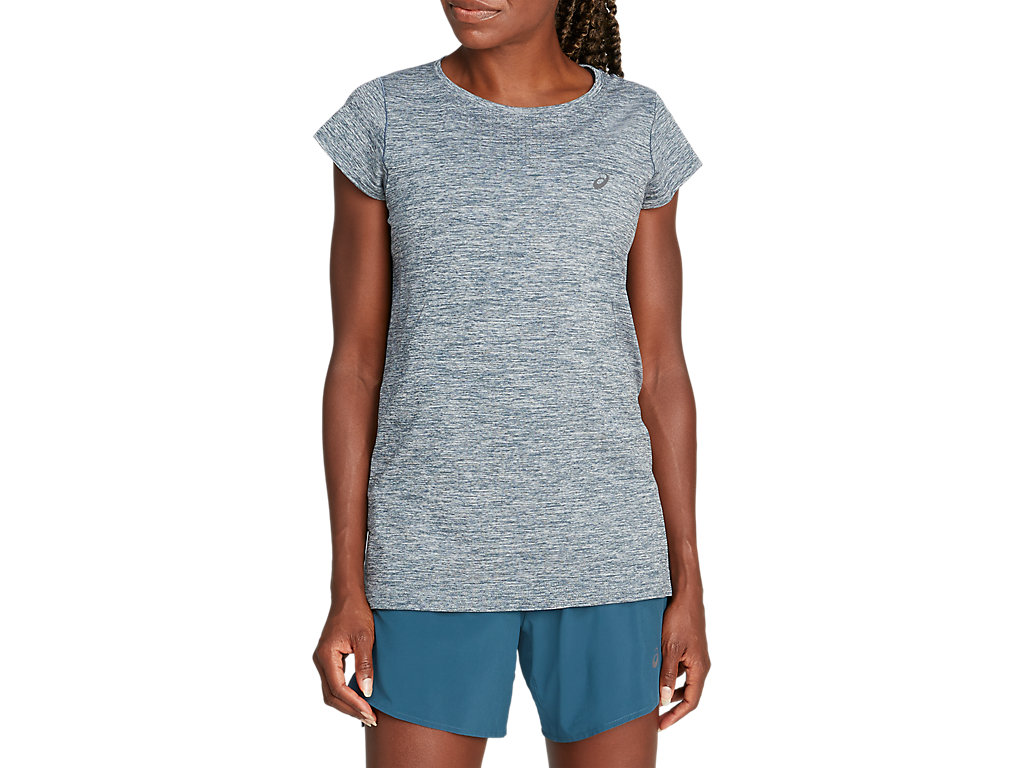 Blue Asics Race Women\'s Short Sleeve Tops | DONI-60352