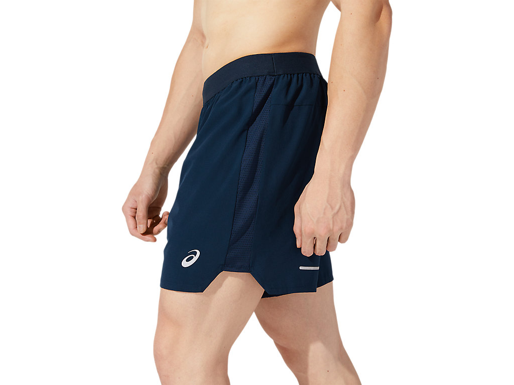 Blue Asics Road Men's Shorts | AJTY-06431