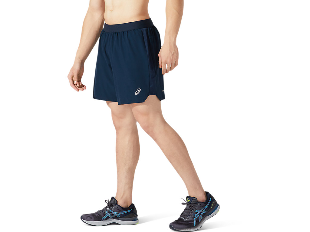 Blue Asics Road Men's Shorts | MDTZ-65480