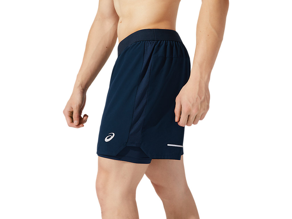 Blue Asics Road Men's Shorts | MDTZ-65480