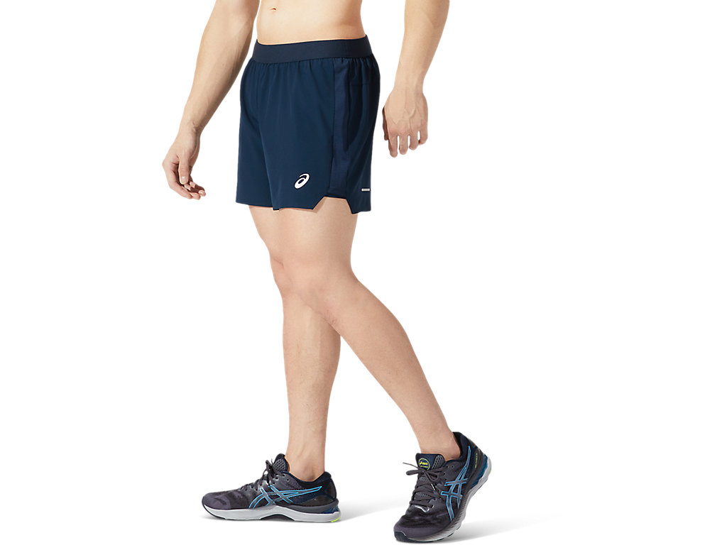 Blue Asics Road Men's Shorts | OKZS-79652