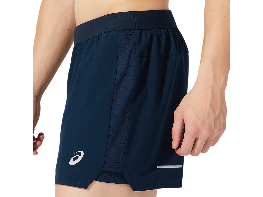 Blue Asics Road Men's Shorts | OKZS-79652