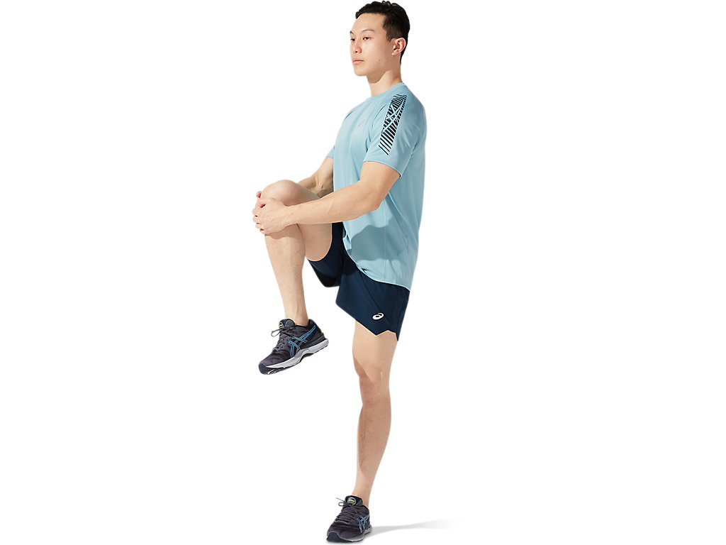 Blue Asics Road Men's Shorts | OKZS-79652