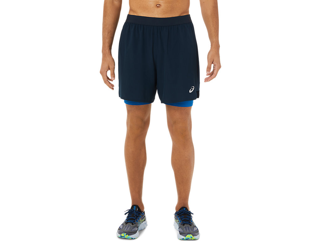 Blue Asics Road Men\'s Shorts | REHQ-20957