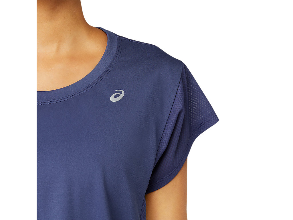 Blue Asics Run Women's Short Sleeve Tops | VKGA-13592