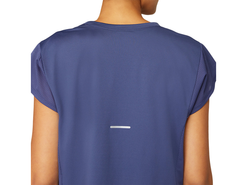 Blue Asics Run Women's Short Sleeve Tops | VKGA-13592