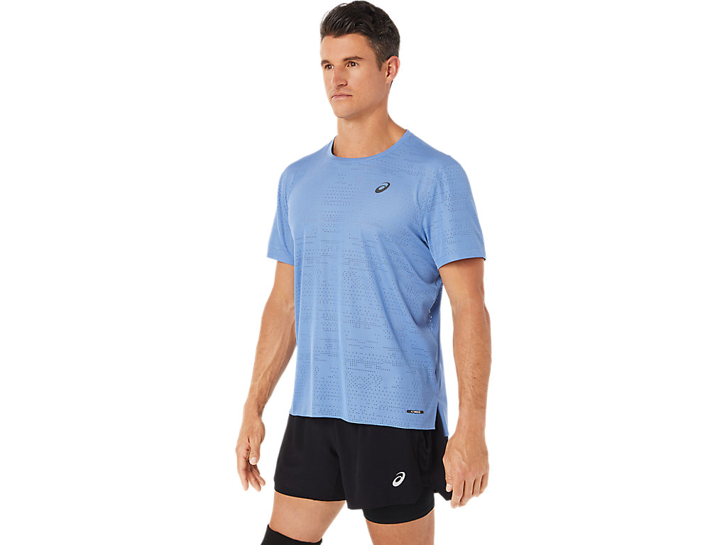 Blue Asics Ventilate Men's Short Sleeve Tops | HGXB-71640