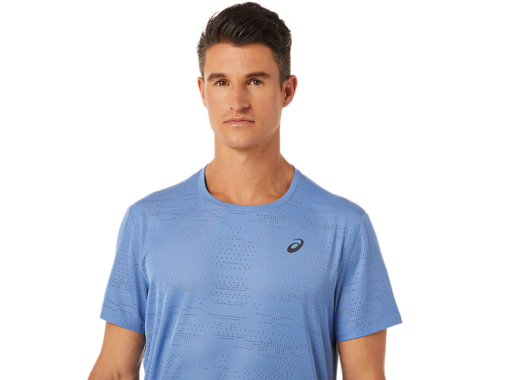 Blue Asics Ventilate Men's Short Sleeve Tops | HGXB-71640