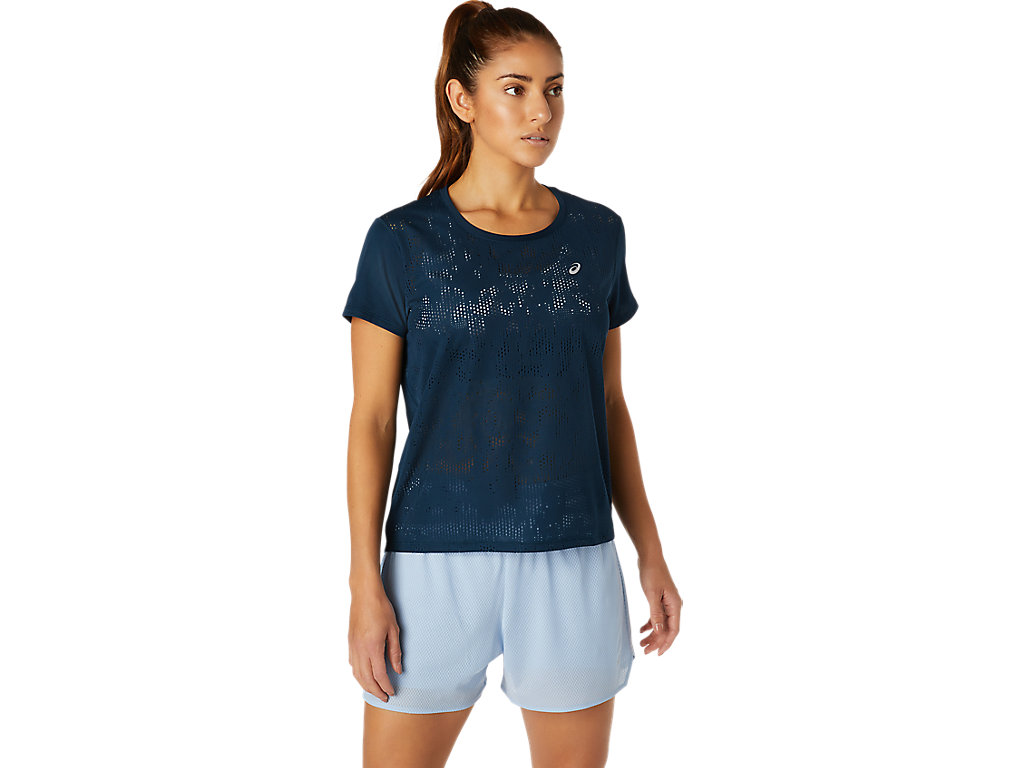 Blue Asics Ventilate Women\'s Short Sleeve Tops | TUGJ-15486