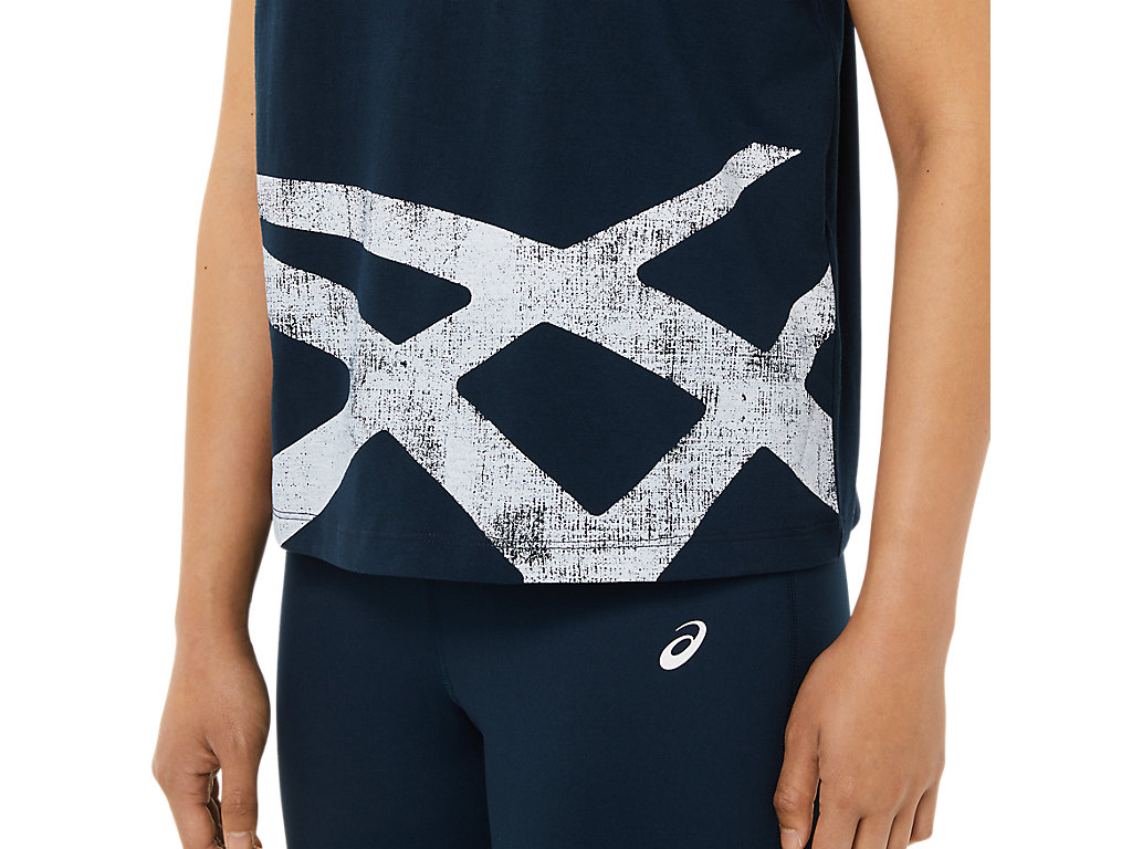 Blue / White Asics Tiger Women's Short Sleeve Tops | RVFO-21978