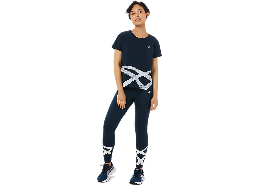 Blue / White Asics Tiger Women's Short Sleeve Tops | RVFO-21978