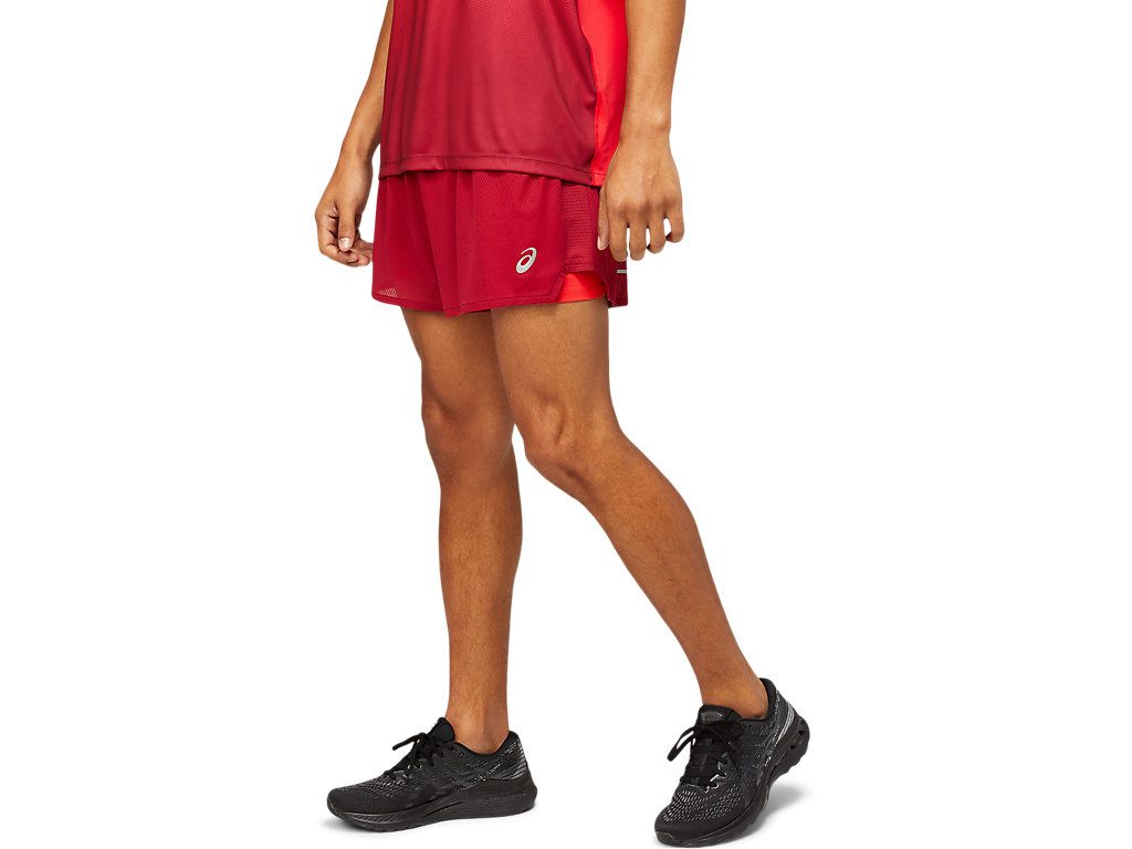 Burgundy / Red Asics Ventilate Men's Shorts | HOJM-92186