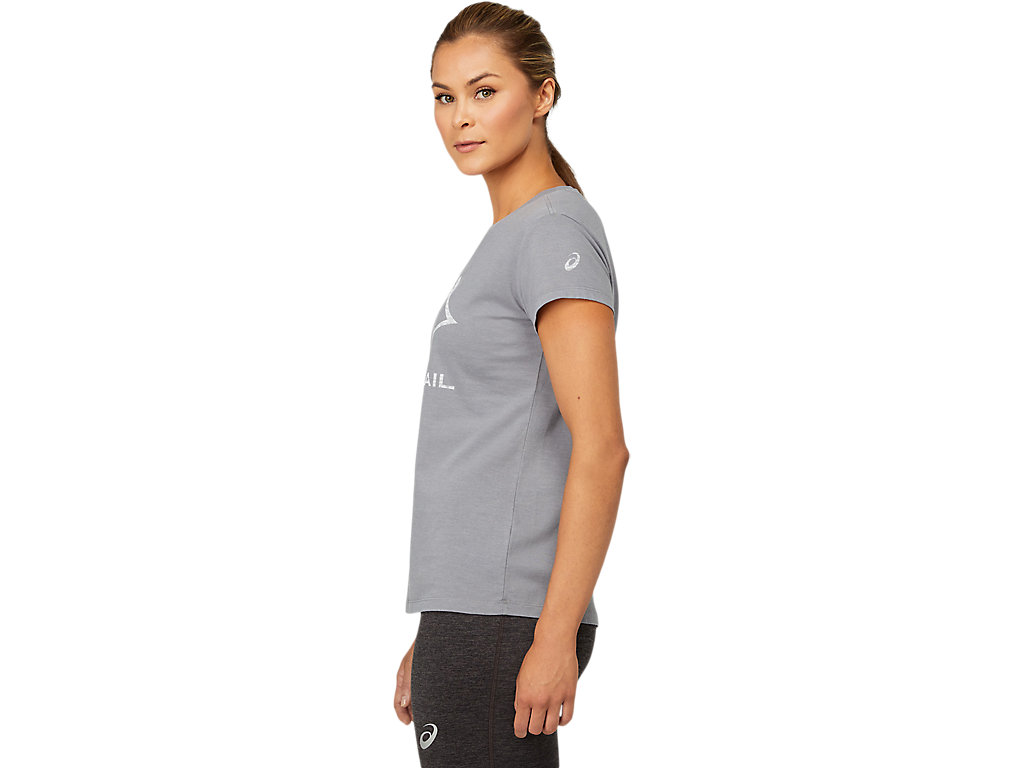 Deep Grey Asics Fuji Trail Tea Women's Short Sleeve Tops | BNZU-46597