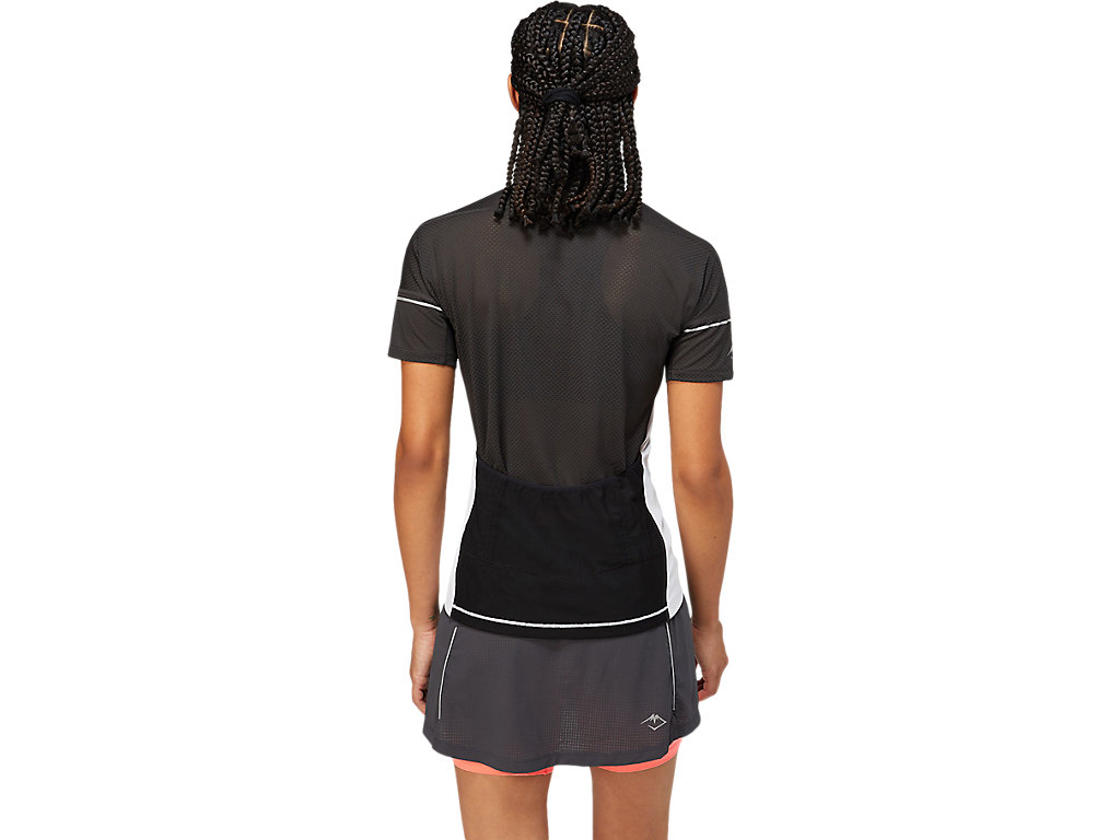 Deep Grey / White Asics Fujitrail Women's Short Sleeve Tops | QMZP-07823