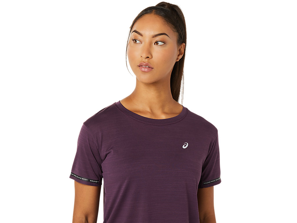 Deep Purple Asics Race Women's Short Sleeve Tops | IUGE-54018