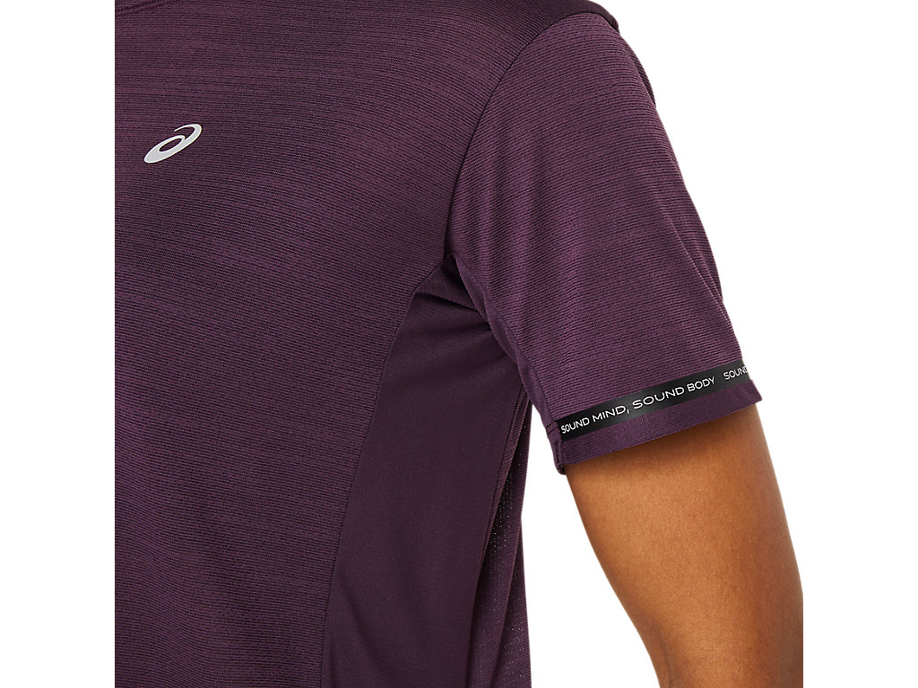 Deep Purple Asics Race Women's Short Sleeve Tops | IUGE-54018