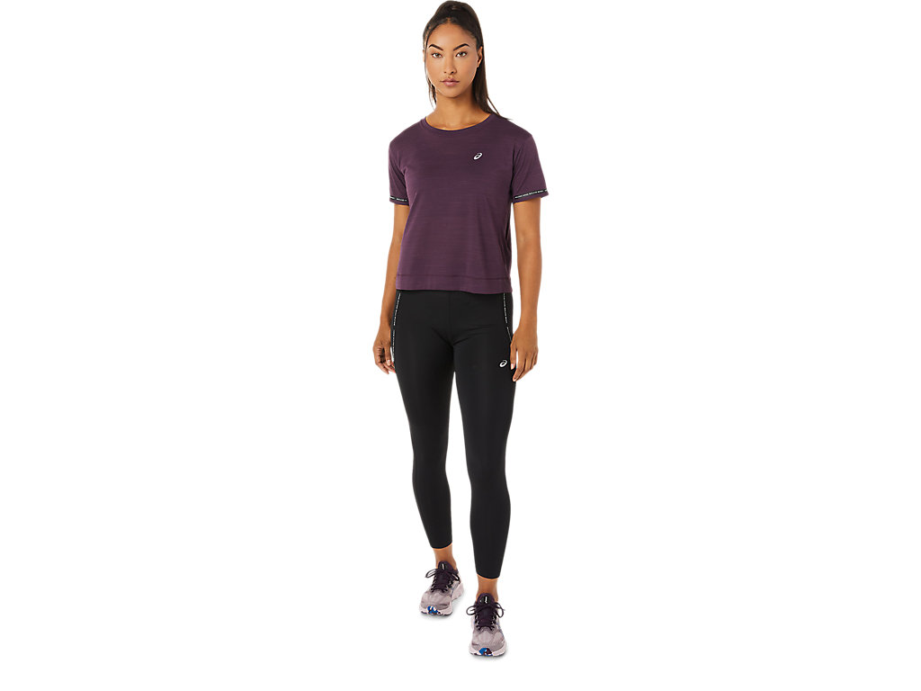 Deep Purple Asics Race Women's Short Sleeve Tops | IUGE-54018