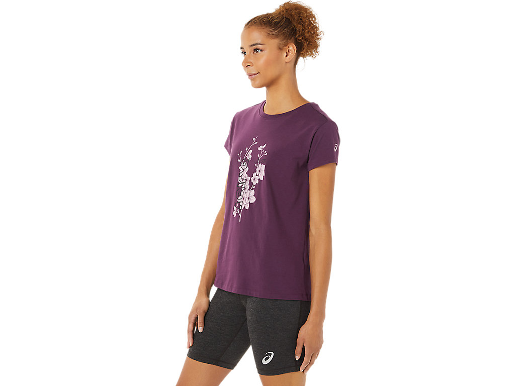 Deep Purple Asics Sakura Women's Short Sleeve Tops | QFPZ-91786