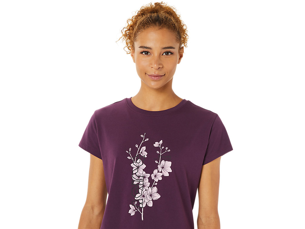 Deep Purple Asics Sakura Women's Short Sleeve Tops | QFPZ-91786