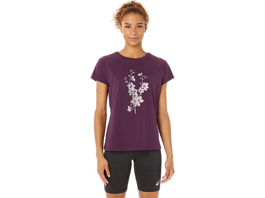 Deep Purple Asics Sakura Women\'s Short Sleeve Tops | QFPZ-91786