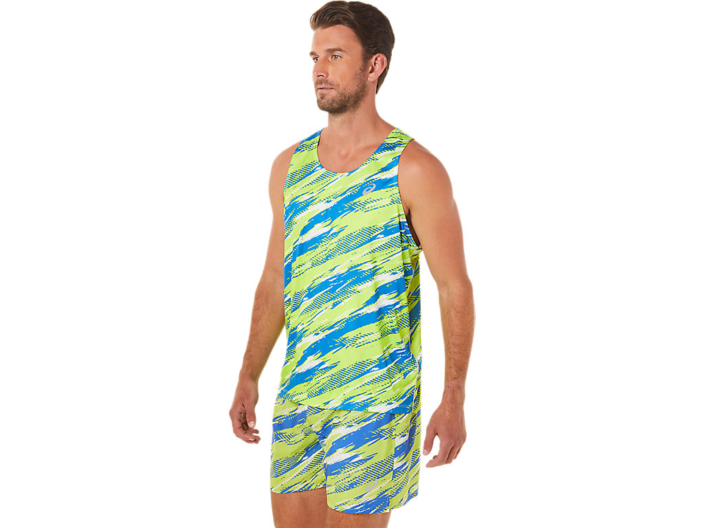 Green Asics Injection Men's Tank Tops | AMUL-92548