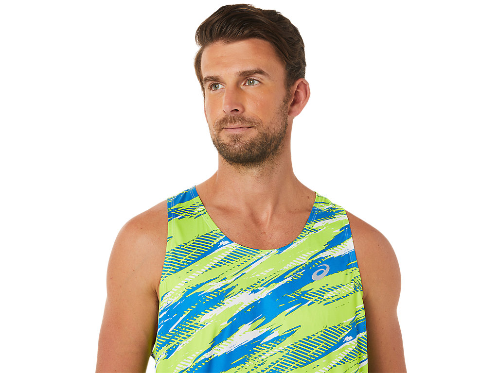 Green Asics Injection Men's Tank Tops | AMUL-92548