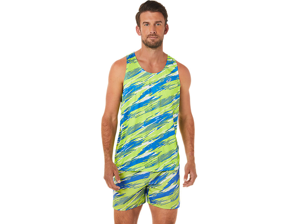 Green Asics Injection Men\'s Tank Tops | AMUL-92548