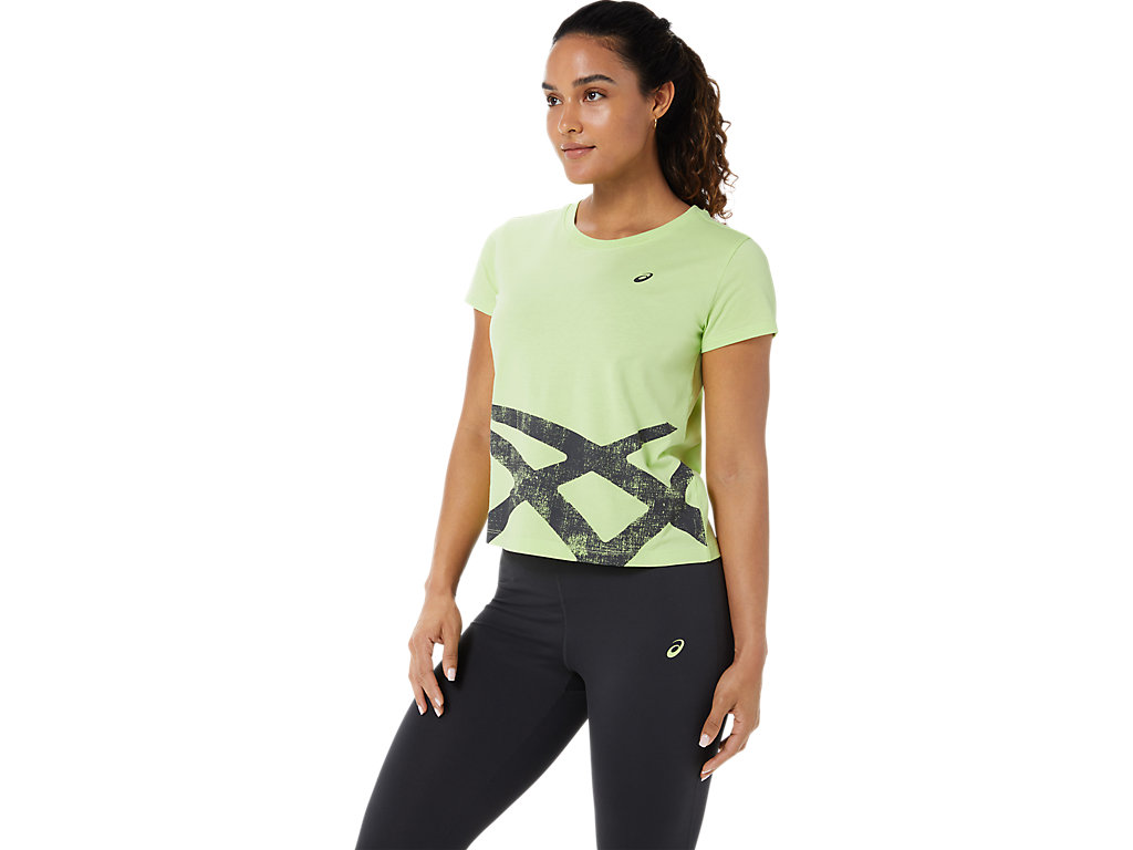 Light Green / Deep Grey Asics Tiger Women's Short Sleeve Tops | BPEH-39521