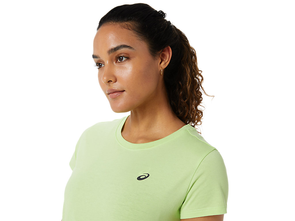 Light Green / Deep Grey Asics Tiger Women's Short Sleeve Tops | BPEH-39521