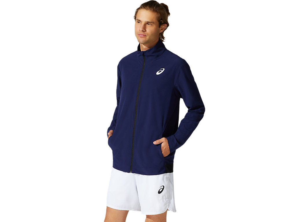 Navy Asics Match Men\'s Jackets | HIJM-30176