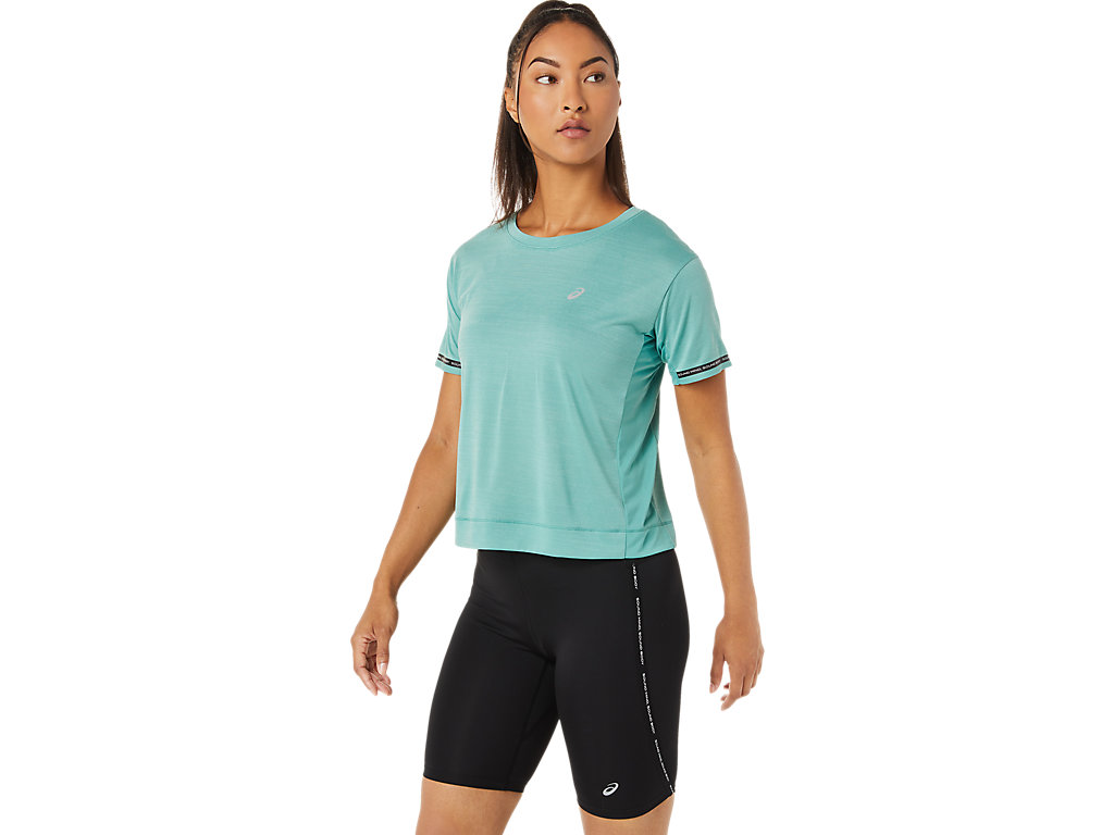 Olive Asics Race Women's Short Sleeve Tops | IVNF-82304