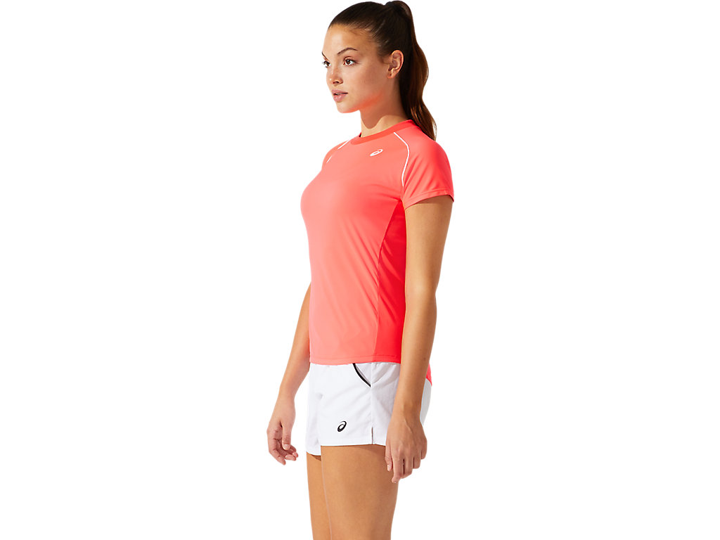 Pink Asics Court Women's Short Sleeve Tops | DWTV-26371