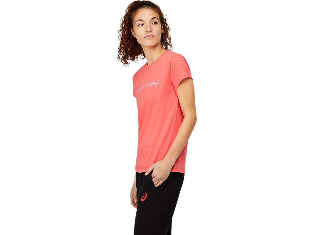 Pink Asics Smsb Graphic Ii Women's Short Sleeve Tops | TJPM-14023