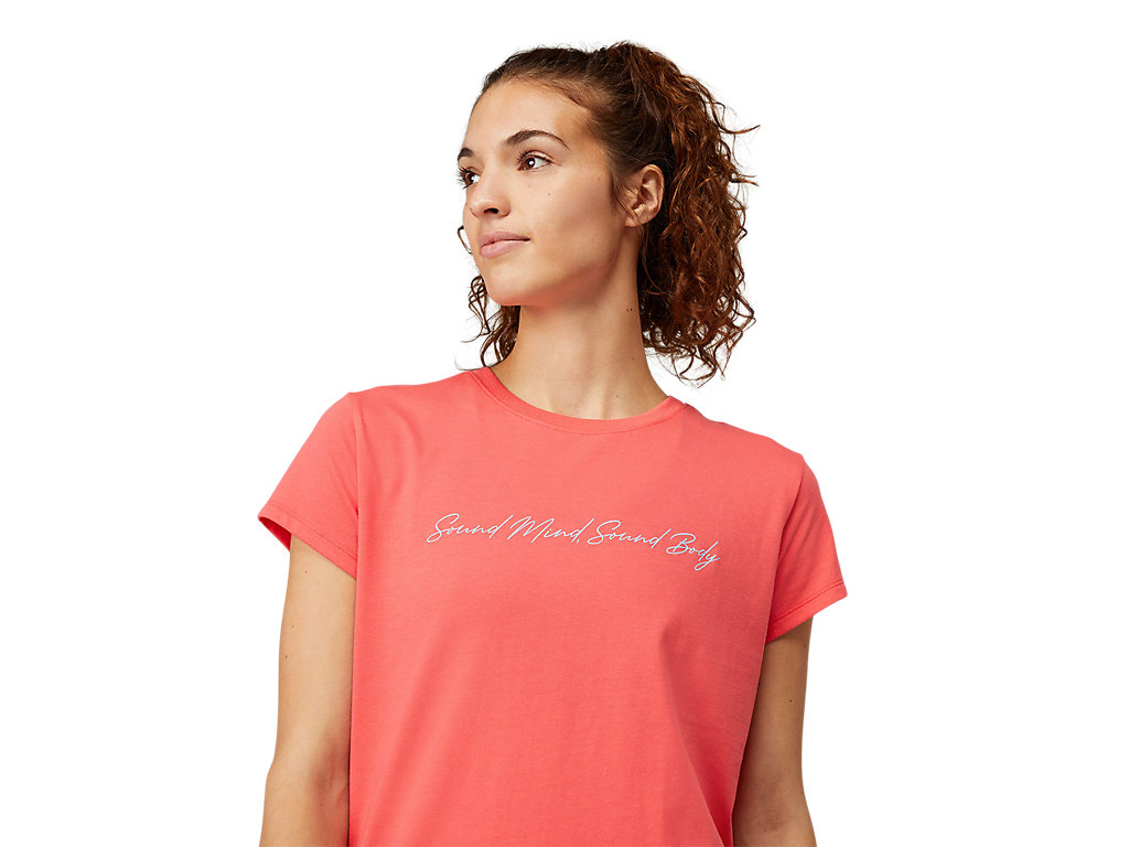 Pink Asics Smsb Graphic Ii Women's Short Sleeve Tops | TJPM-14023