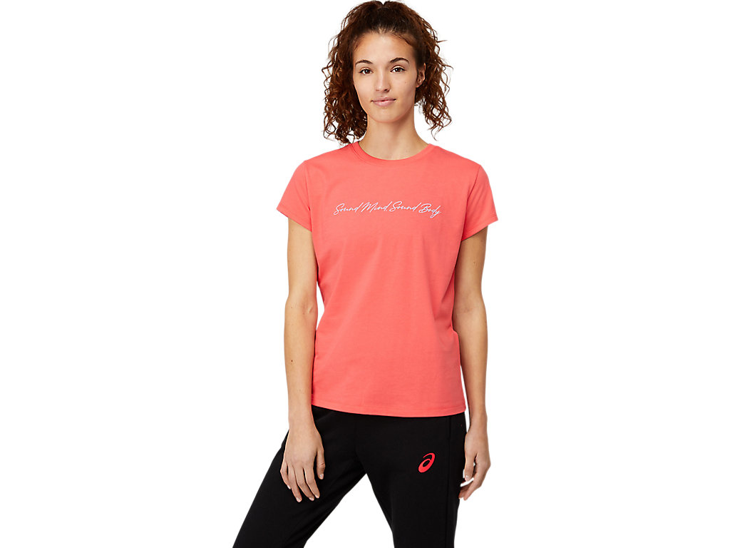 Pink Asics Smsb Graphic Ii Women\'s Short Sleeve Tops | TJPM-14023