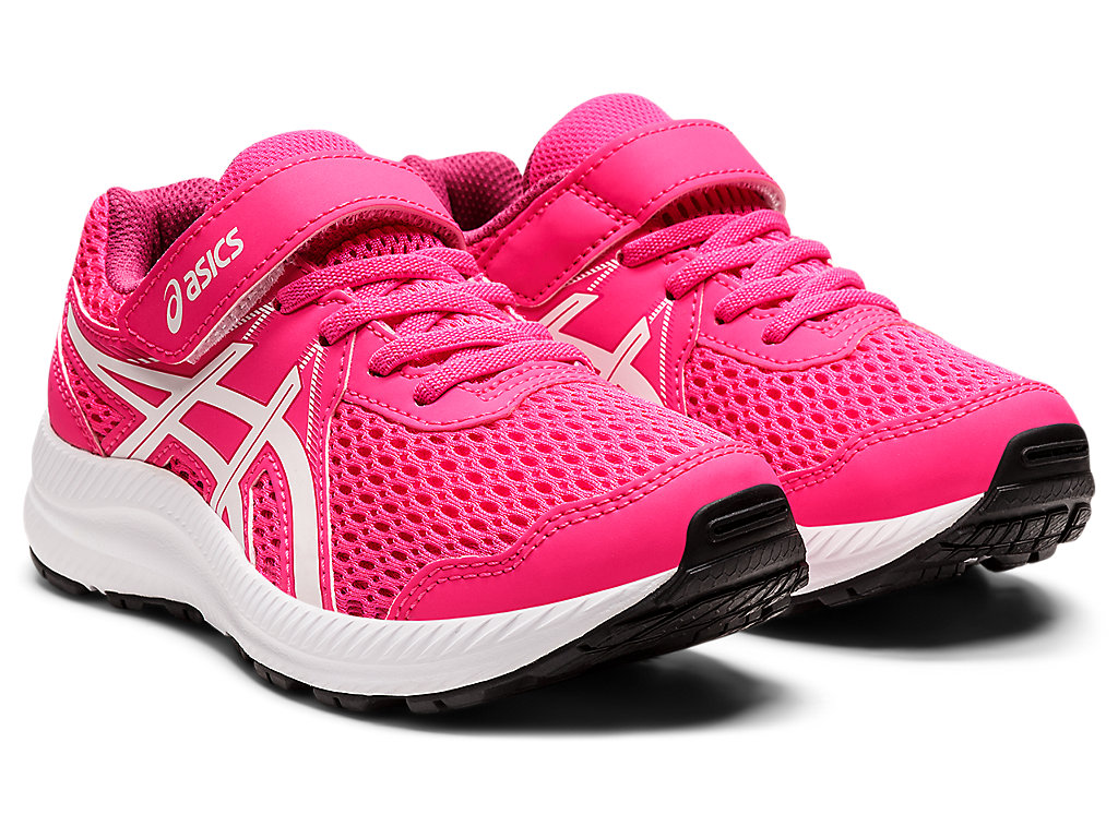 Pink / White Asics Contend 7 Ps Kids' Running Shoes | TYLR-68304