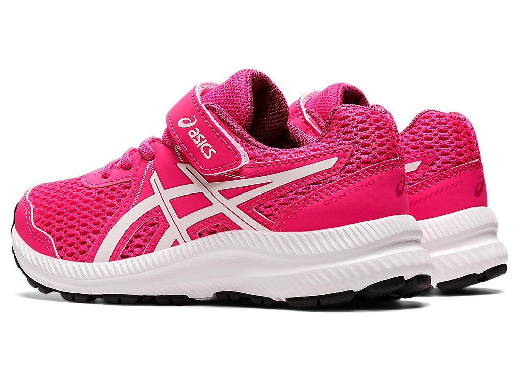 Pink / White Asics Contend 7 Ps Kids' Running Shoes | TYLR-68304