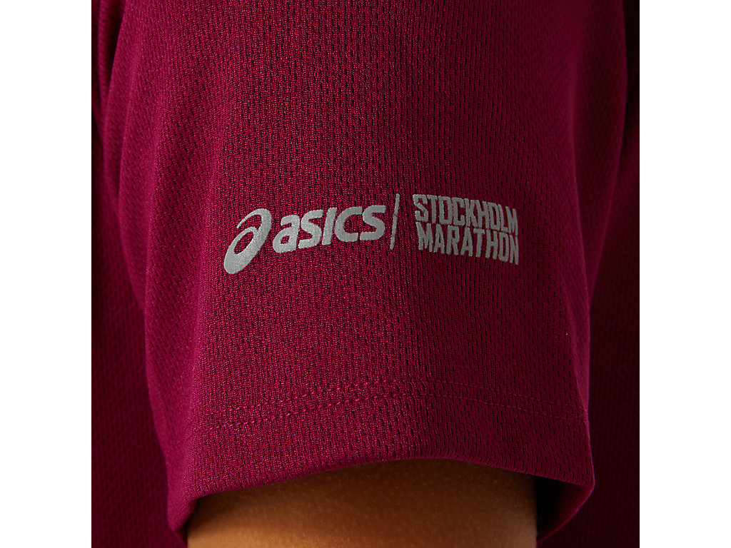 Red Asics Stockholm Women's Short Sleeve Tops | CHOJ-37219