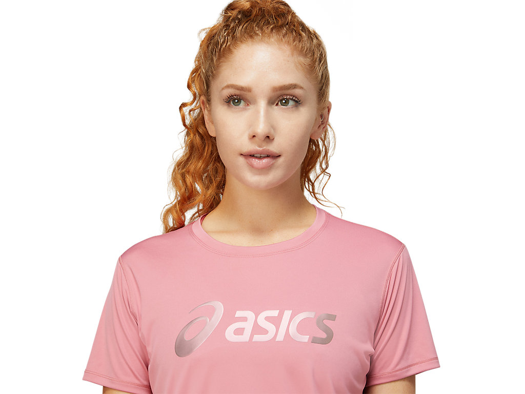 Rose Asics Nagare Women's Short Sleeve Tops | FXSP-54683