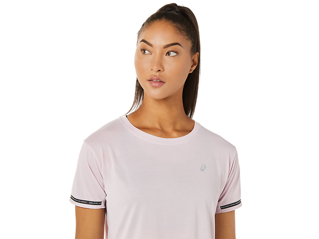 Rose Asics Race Women's Short Sleeve Tops | DLZJ-12056