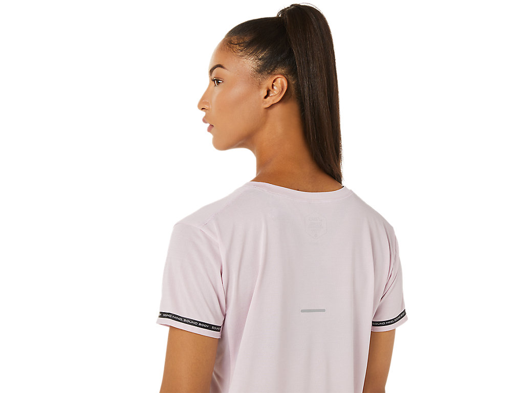 Rose Asics Race Women's Short Sleeve Tops | DLZJ-12056