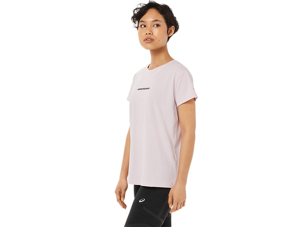 Rose Asics Race Women's Short Sleeve Tops | UVXA-69284