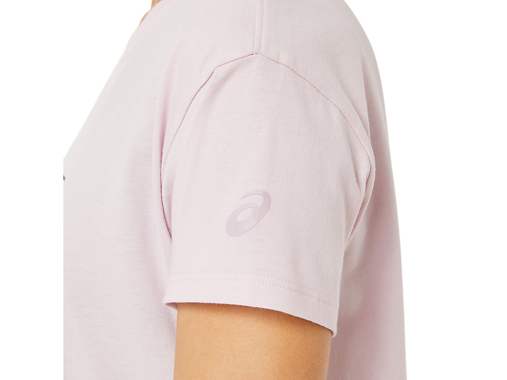 Rose Asics Race Women's Short Sleeve Tops | UVXA-69284